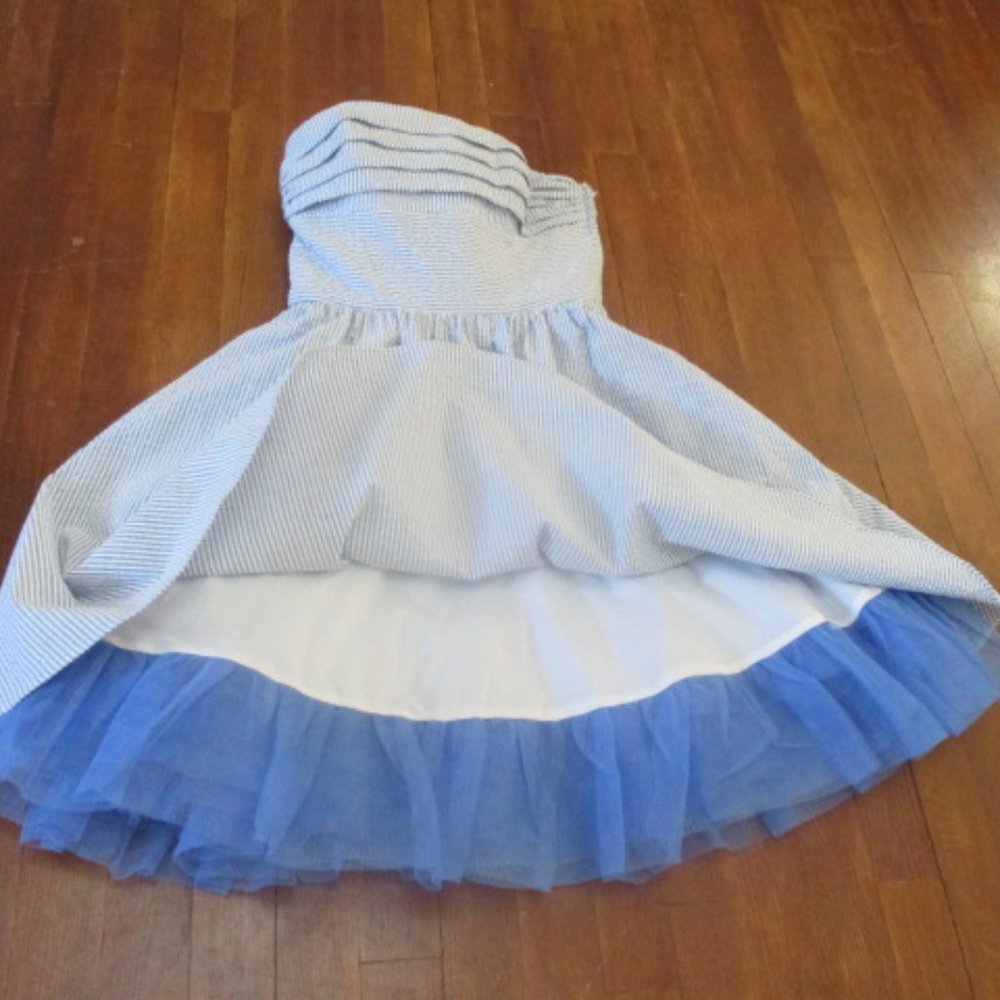 - Betsey Johnson Y2K? nautical seersucker dress vintage preppy vintage boat sz 2 - Picture 2 of 14
